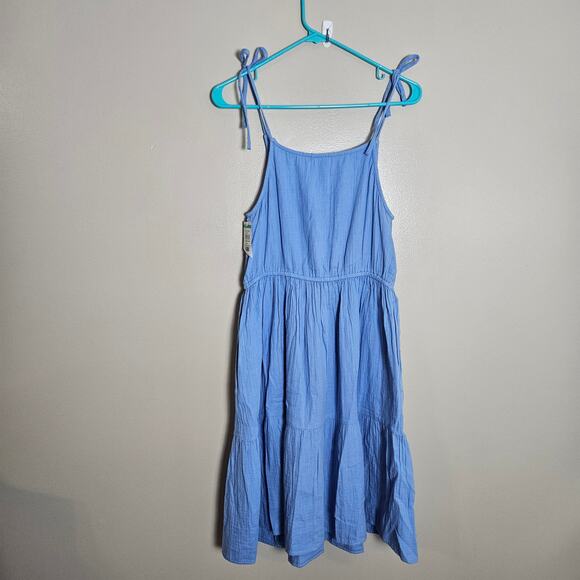 NWOT Caslon tiered Cotton Gauze Sundress Sz XS in Blue - Picture 9 of 14